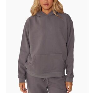 SET ACTIVE Women's heavyweight sweats hoodie and sweatpants color smoke.